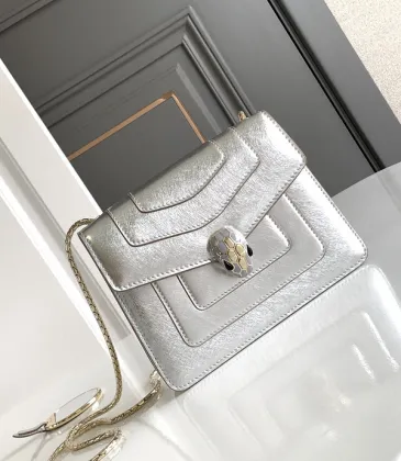Bvlgari Serpenti Metallic Silver Crossbody Bag With Iconic Motif #A51655 Bvlgari Serpenti Metallic Silver Crossbody Bag With Iconic Motif #A51655