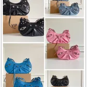 Balenciaga - Inspired Studded Shoulder Bags in Vibrant Color Palettes #A53897 Balenciaga - Inspired Studded Shoulder Bags in Vibrant Color Palettes #A53897