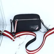 Bally Nylon Crossbody Bag With Signature Striped Strap For Chic Everyday Use #A51670 Bally Nylon Crossbody Bag With Signature Striped Strap For Chic Everyday Use #A51670