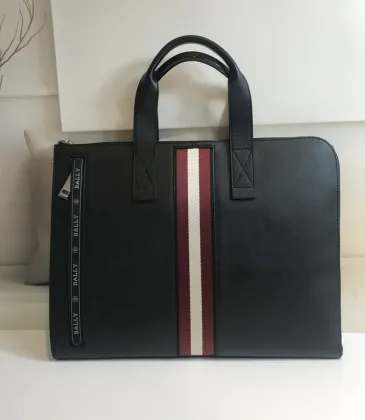 Bally Black Leather Briefcase With Iconic Stripe For Sophisticated Business Style #A51672 Bally Black Leather Briefcase With Iconic Stripe For Sophisticated Business Style #A51672