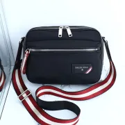 Bally Nylon Crossbody Bag With Signature Striped Strap For Stylish Daily Use #A51668 Bally Nylon Crossbody Bag With Signature Striped Strap For Stylish Daily Use #A51668