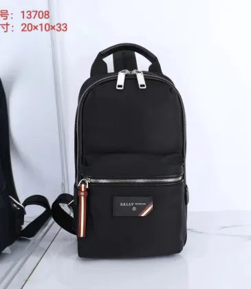 Bally Black Nylon Backpack With Signature Stripe For Urban Style And Functionality #A51674 Bally Black Nylon Backpack With Signature Stripe For Urban Style And Functionality #A51674