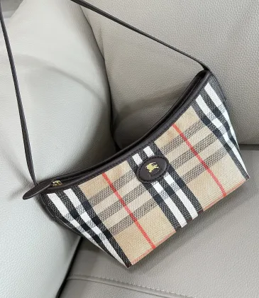 Burberry Check Canvas Shoulder Bag with EKD Logo 25.5×12×16cm #A65003 Burberry Check Canvas Shoulder Bag with EKD Logo 25.5×12×16cm #A65003