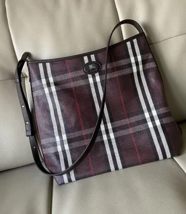 Burberry Check Canvas Shoulder Bag with EKD Logo 28.5×11.5×31cm #A65002 Burberry Check Canvas Shoulder Bag with EKD Logo 28.5×11.5×31cm #A65002