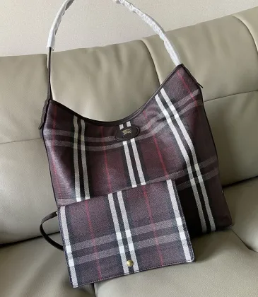 Burberry Check Cotton Canvas Hobo Tote Bag 35.5×15×38cm #A65000 Burberry Check Cotton Canvas Hobo Tote Bag 35.5×15×38cm #A65000