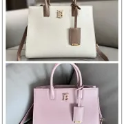 Burberry Handbag Two Tone Leather & Gold “TB” Logo Epitomizing Sophisticated Elegance size:27×11×20cm #A54200 Burberry Handbag Two Tone Leather & Gold “TB” Logo Epitomizing Sophisticated Elegance size:27×11×20cm #A54200