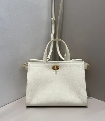 Burberry Timeless White Leather Handbag with Gold - Accented Lock and Dual Handles size:24×3×9cm #A54100 Burberry Timeless White Leather Handbag with Gold - Accented Lock and Dual Handles size:24×3×9cm #A54100