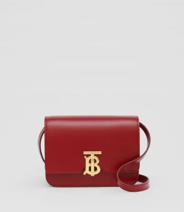 Burberry Red Leather Crossbody Bag With Iconic Gold TB Hardware #A51002 Burberry Red Leather Crossbody Bag With Iconic Gold TB Hardware #A51002
