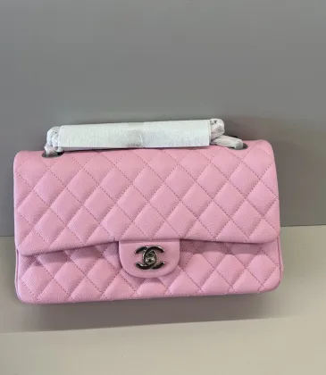 Authentic CHANEL Classic Flap Bag in Light Caviar Leather good Hardware Wide 25cm #A54376 Authentic CHANEL Classic Flap Bag in Light Caviar Leather good Hardware Wide 25cm #A54376