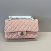 Authentic CHANEL Classic Flap Bag in Light Caviar Leather good Hardware Wide 25cm #A54378 Authentic CHANEL Classic Flap Bag in Light Caviar Leather good Hardware Wide 25cm #A54378