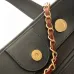 Chanel Black Felt Tote Quilted  Soft Textured  Calfskin Handle Metallic Chain #A60144