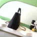 Chanel Black Felt Tote Quilted  Soft Textured  Calfskin Handle Metallic Chain #A60144