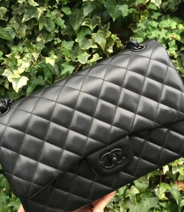 Chanel Classic Quilted Black Leather Shoulder Bag with Signature Logo #A54319 Chanel Classic Quilted Black Leather Shoulder Bag with Signature Logo #A54319