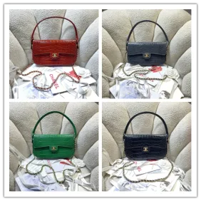 Chanel Croc Emboss Handle Hobo AS6425 16×26×2.5cm #A67244