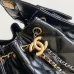 Chanel Hobo Shoulder Bag  Hippie Style Vintage Gold Coin Button Drawstring Bucket Bag #A59440
