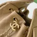 Chanel Hobo Shoulder Bag  Hippie Style Vintage Gold Coin Button Drawstring Bucket Bag #A59440