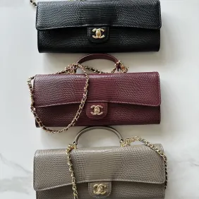 Chanel Lizard Chain Clutch AP5370 25×9.5×5cm #A67238