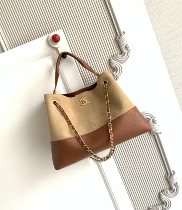Chanel S5634 Suede & Leather Tote Bag with Chain Strap Size 36x24x12CM #A62911 Chanel S5634 Suede & Leather Tote Bag with Chain Strap Size 36x24x12CM #A62911