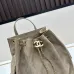 Small Hippie Backpack Drawstring Bucket Bag with Vintage Gold Coin Buttons and Diamond Pattern and Vintage Black and Gold Bag #A54522