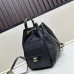 Small Hippie Backpack Drawstring Bucket Bag with Vintage Gold Coin Buttons and Diamond Pattern and Vintage Black and Gold Bag #A54522