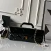 Chanel Silver black Quilted Top Handle Chain Shoulder Bag #A63811