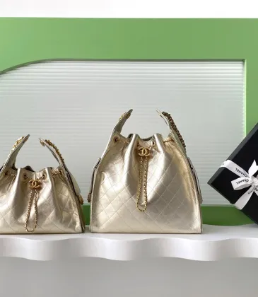 Chanel Gold Quilted Bucket Bags With Signature Hardware And Chain Details #A53501 Chanel Gold Quilted Bucket Bags With Signature Hardware And Chain Details #A53501