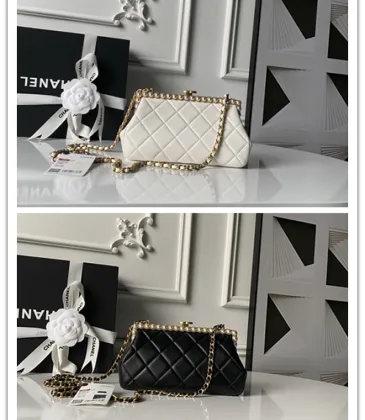 Chanel AS5912 Lambskin Pearl Trim Evening Bag 10×20×7cm #A64997 Chanel AS5912 Lambskin Pearl Trim Evening Bag 10×20×7cm #A64997