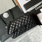 Chanel CC Black Quilted Lambskin Medium Classic Double Flap AAA+ Shoulder Bag #A54424 Chanel CC Black Quilted Lambskin Medium Classic Double Flap AAA+ Shoulder Bag #A54424