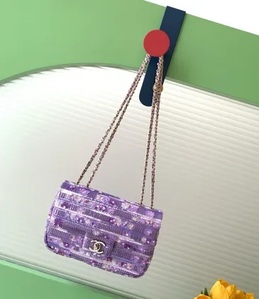 Chanel CF Sequin Quilted Flap Chain Bag, 14 x 21 x 8 cm #A63222 Chanel CF Sequin Quilted Flap Chain Bag, 14 x 21 x 8 cm #A63222