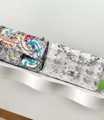 Chanel Sequined Embroidered Flap Bags In Artistic Patterns #A52509 Chanel Sequined Embroidered Flap Bags In Artistic Patterns #A52509