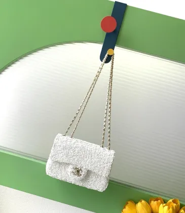 Chanel Classic Flap Tweed Chain Shoulder Bag 14-21-8cm #A63818 Chanel Classic Flap Tweed Chain Shoulder Bag 14-21-8cm #A63818