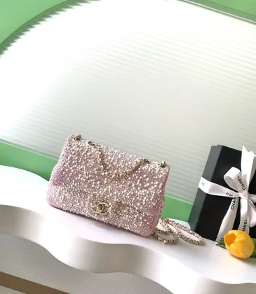 Chanel Pink Crystal Embellished Evening Bag 13x21x8cm #A64993 Chanel Pink Crystal Embellished Evening Bag 13x21x8cm #A64993