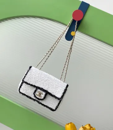 Chanel Tweed Mini Bag With Chain Strap And Iconic CC Logo For Chic Style #A50221 Chanel Tweed Mini Bag With Chain Strap And Iconic CC Logo For Chic Style #A50221