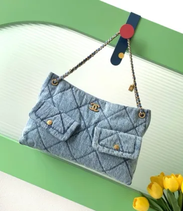 Chanel Women's Denim Shoulder Bag - Quilted Design, Gold-Tone CC Logo & Chain Strap, Stylish Denim Flap Bag with Functional Pockets for Luxury Fashion #A56742 Chanel Women's Denim Shoulder Bag - Quilted Design, Gold-Tone CC Logo & Chain Strap, Stylish Denim Flap Bag with Functional Pockets for Luxury Fashion #A56742
