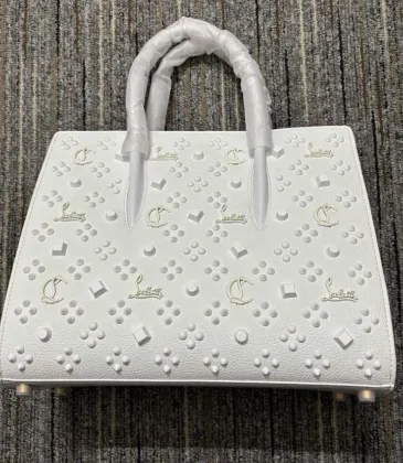 Christian Louboutin White Leather Handbag With Silver - Tone Embellishments #A52418