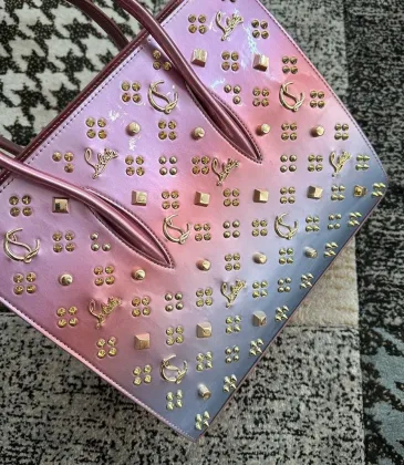 Christian Louboutin Ombre Pink Studded Embellished Handbag With Signature Motifs #A52425