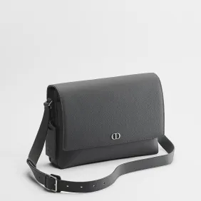 Dior CD Icon Gray Leather Messenger Bag 93937 #A66129