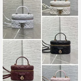 Dior Cannage Vanity Makeup Bag with Handle 5836 #A66131