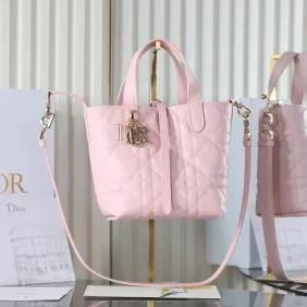 Dior Pink Calfskin Cannage Toujours Mini Tote Bag M2835 #A66545