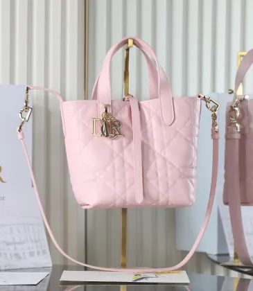 Dior Pink Calfskin Cannage Toujours Mini Tote Bag M2835 #A66545 Dior Pink Calfskin Cannage Toujours Mini Tote Bag M2835 #A66545