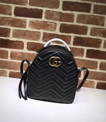 Gucci Black Chevron Quilted GG Mini Leather Backpack 476671 #A66541