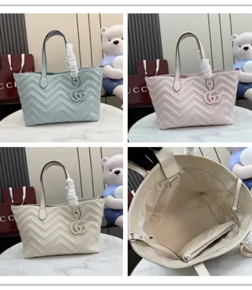 Gucci 855279 GG Marmont Large Tote Bag - White / Light Blue #A60915 Gucci 855279 GG Marmont Large Tote Bag - White / Light Blue #A60915