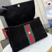 Gucci Black Suede Web Stripe Horsebit Top Handle Bag 875019 #A66529