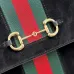 Gucci Black Suede Web Stripe Horsebit Top Handle Bag 875019 #A66529