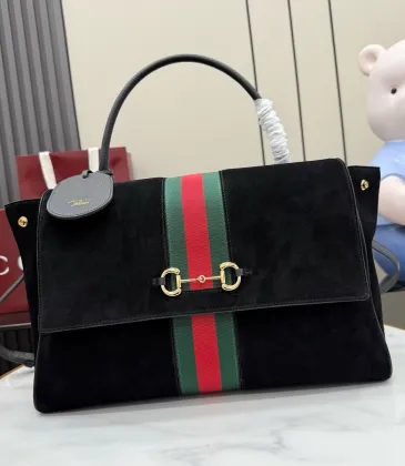Gucci Black Suede Web Stripe Horsebit Top Handle Bag 875019 #A66529