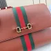 Gucci Brown Leather Web Stripe Horsebit Flap Handbag 875019 #A66543