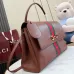 Gucci Brown Leather Web Stripe Horsebit Flap Handbag 875019 #A66543