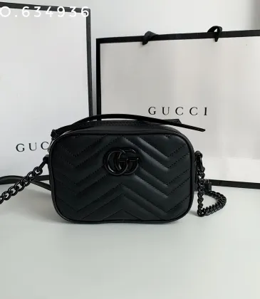 Gucci GG Marmont Nano Quilted Leather Camera Bag, 18 x 12 x 6 cm #A63214 Gucci GG Marmont Nano Quilted Leather Camera Bag, 18 x 12 x 6 cm #A63214