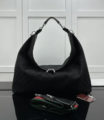 Gucci Jackie 1961 Large Hobo Bag – Black GG Canvas with Silver-Tone Hardware #A59164 Gucci Jackie 1961 Large Hobo Bag – Black GG Canvas with Silver-Tone Hardware #A59164