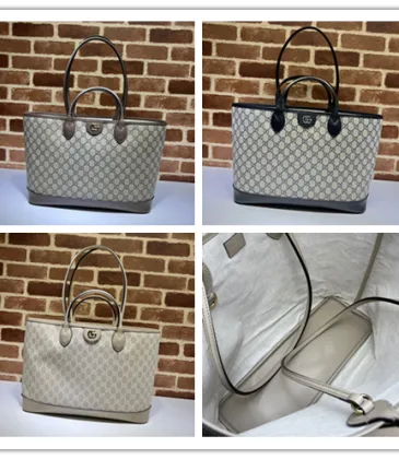 Gucci GG Supreme Canvas Tote Bags With Leather Accents Collection size:38×28×15cm #A53689 Gucci GG Supreme Canvas Tote Bags With Leather Accents Collection size:38×28×15cm #A53689